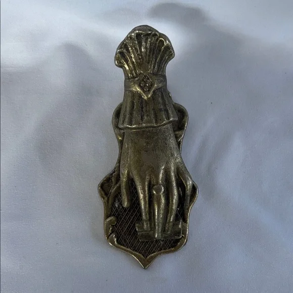 Vintage Genuine OLD GEM ACC Solid Brass Hand Desk Paper Holder - Picture 6 of 14